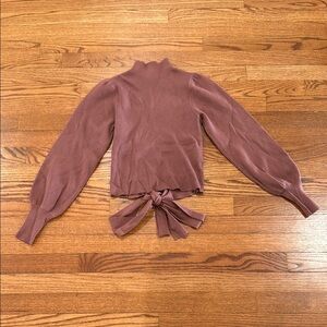 Elegant Mauve Tie-Back Sweater Top S/M